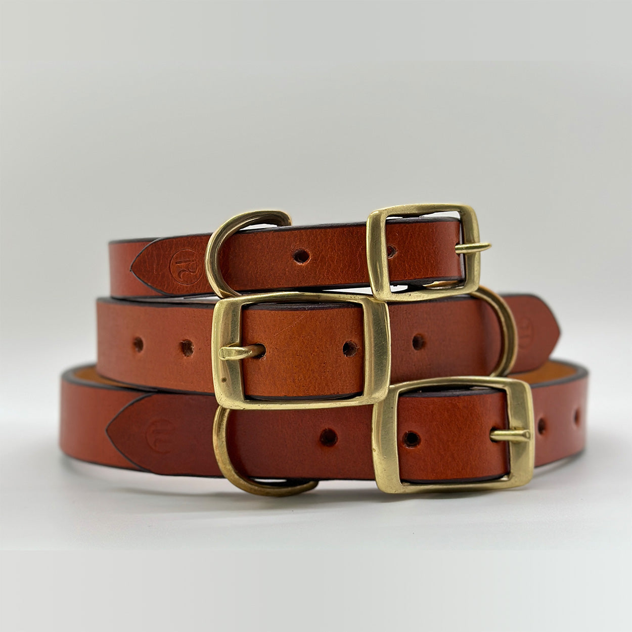 Tan leather collar for pets